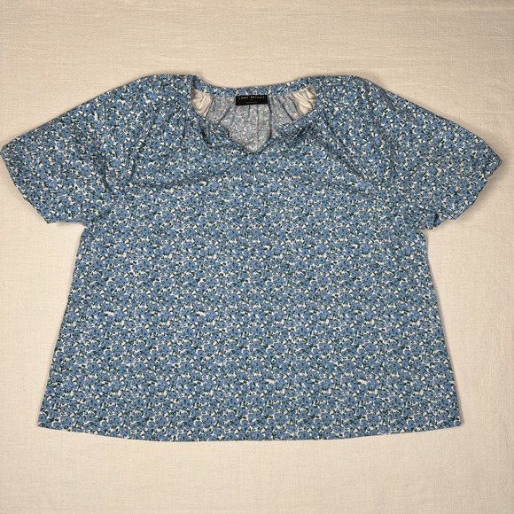 Womens Floral Puff Sleeve Top 16 Cottagecore Coquette Peasant Spring Boho Career - Picture 7 of 14